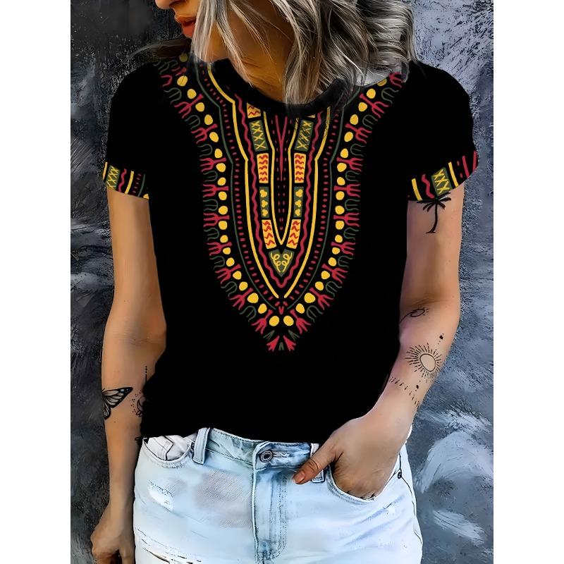 Women s Unique Totem Top, Round Neck Short Sleeved T-shirt, Comfortable S