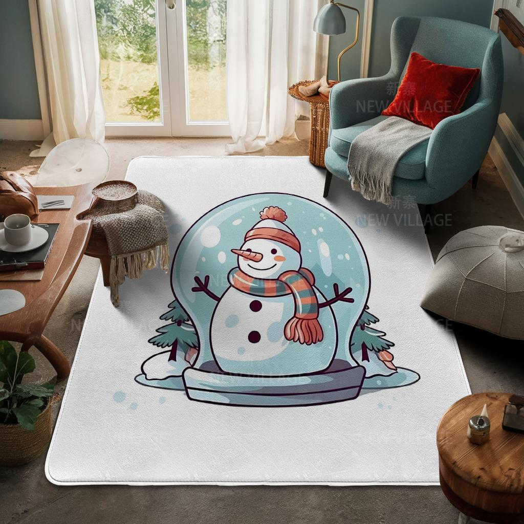 House Entrance Carpet Home Door Mat Living Room Bath Foot Bathroom Non-slip Water Absorption Rugs Bath Merry Christmas Winter