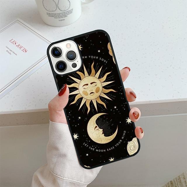 Vintage Moon and Sun Stars Phone Case For iPhone 17 Air 13 12 14 15 16  Cover For Apple Pro Max 6S Plus Coque