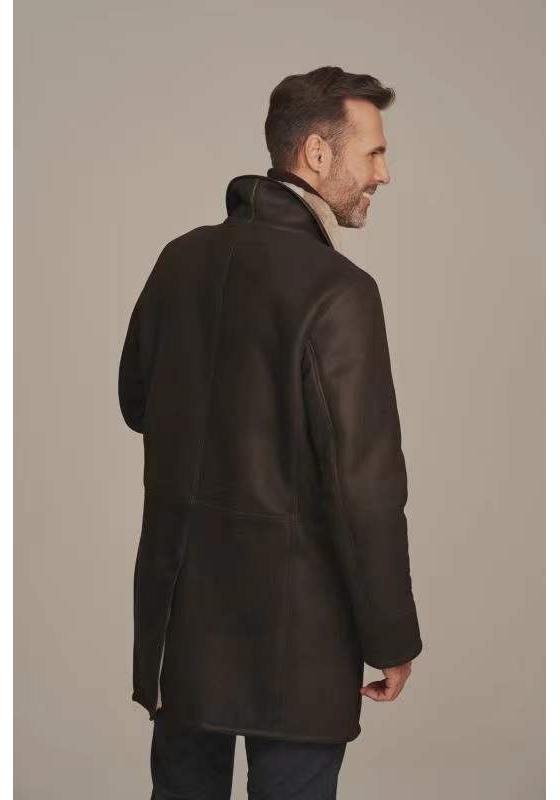 Lapel Black Unhooded Loose Single-breasted Leather Jacket