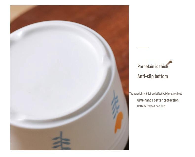 Double-Eared Insulated Ceramic Stewing Pot with Lid for Soups and Egg Custard