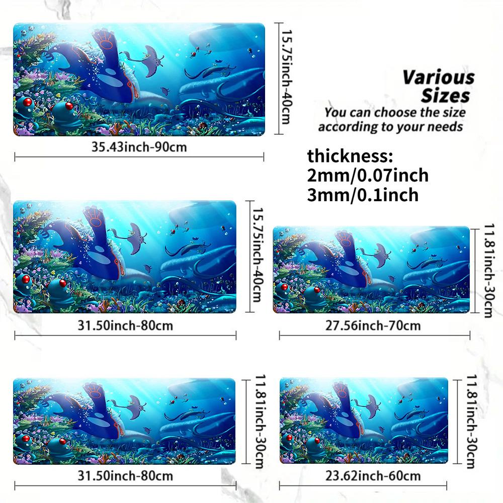 Kyogre Ocean Themed Gaming Mouse Pad NonSlip Desk Mat 30x80x0.2cm