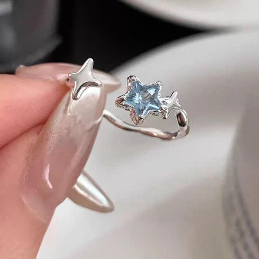 Red French Cute Girlish Bow Love Niche Design Alloy Ring Women'S Light Luxury High-End Sense