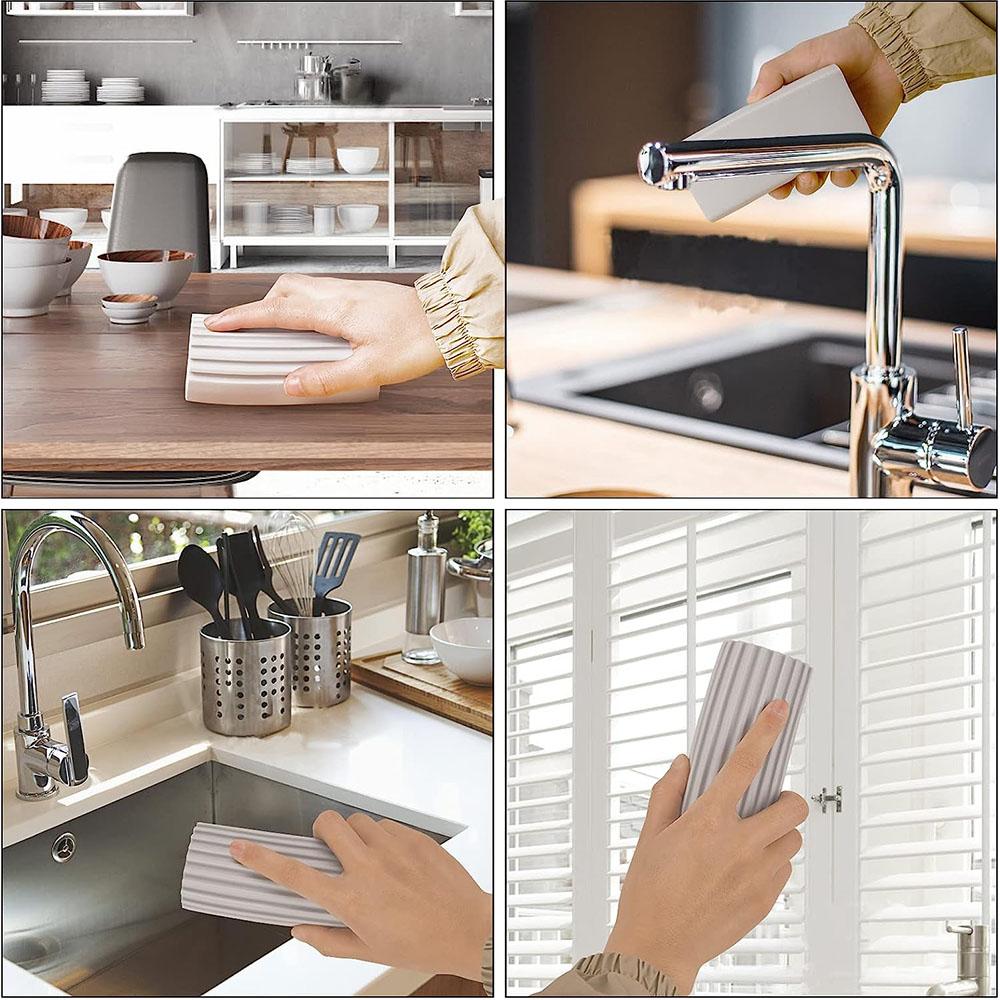 4pcs Reusable Damp Clean Duster Sponges for Cleaning Blind Glass Baseboard Vent