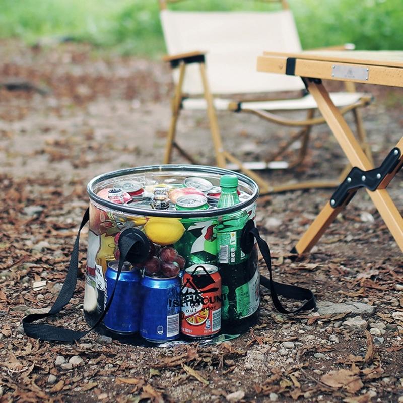 Portable Clear Folding Bucket Lightweight Collapsible Small Bucket Space Saving
