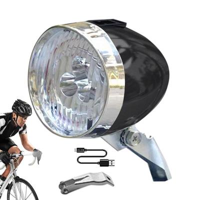 USB Charging Retro Bike Headlight Classic Mountain Bike Front Light 3 Led Bulbs Bicycle Front Lighting For Cycling Accessories