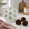 Flexible Silicone Bakeware Rose Peony Mold, 7 Cavities Baking Mold for Making Cake Professional Pastry Molds Chocolate Candle Soap, Non Stick