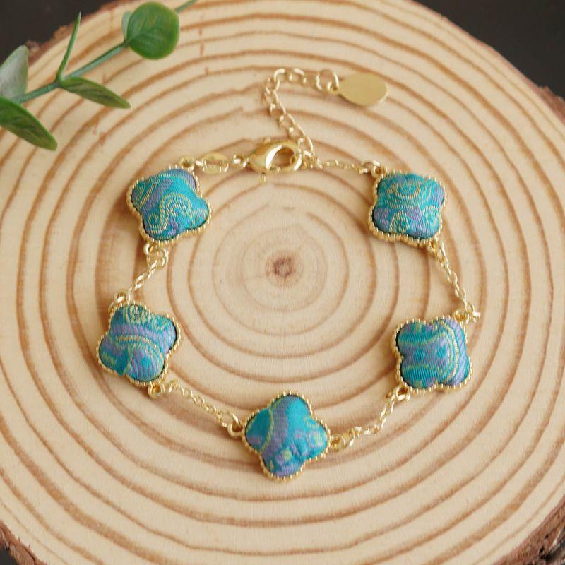 

Ненаследие Династии Сун Парчовый Браслет из Свинины Живота Шелк Причудливый Нишевый Стиль Национальный Стиль Китайский Стиль Ювелирные Изделия Изысканная Грация Золото Маленькие Ювелирные Изделия Cyan