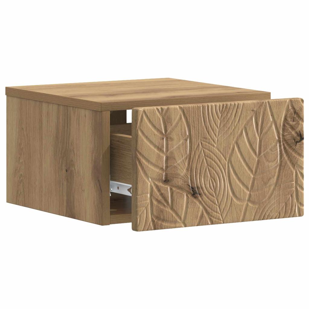Wall Mounted Side Table Artisan Oak 34.5 X 33 X 20 Cm