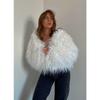 TrendHub Kunstpelzmantel und Jacken Damen Lässig Warm Rundhals Flauschige Pelzmäntel Damen