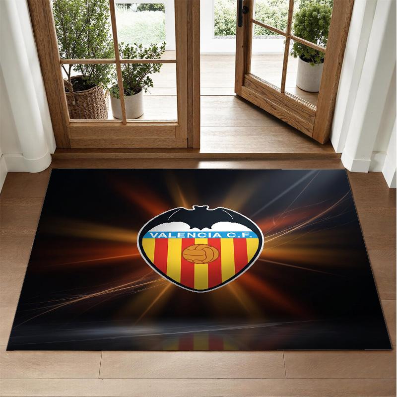 Valencia FC Design Crystal Velvet Rug Soft Decorative Mat for Bedroom Entrance