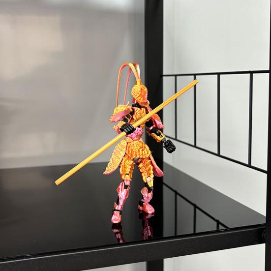 3D Printed Wukong Action Figure Movable Joints Monkey King Model Great Sages Equalling Heaven Figurine Articulated Dummy Desktop Decoration Ornament