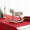 Wood Carving Rocking Horse Figurine Vintage Miniature Rocking Horse Statue Home Office Living Room Desktop Decoration Ornament