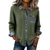 Women's Knitted Patchwork Denim Fashion Long,sleeved Cardigan Jacket