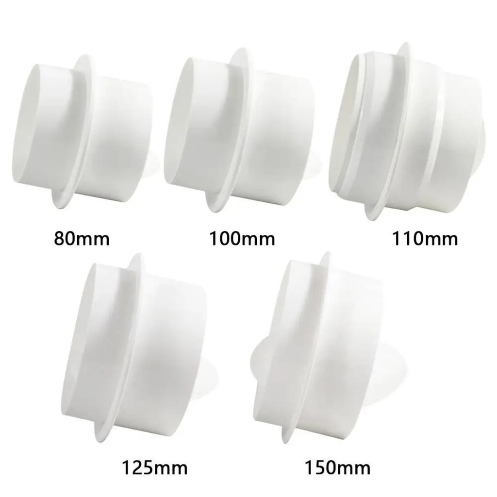 80-150mm PVC Round Pipe Draft Blocker Backdraft Damper One Way Ventilation Fan Air Duct Check Valve Kitchen Ventilation Grill