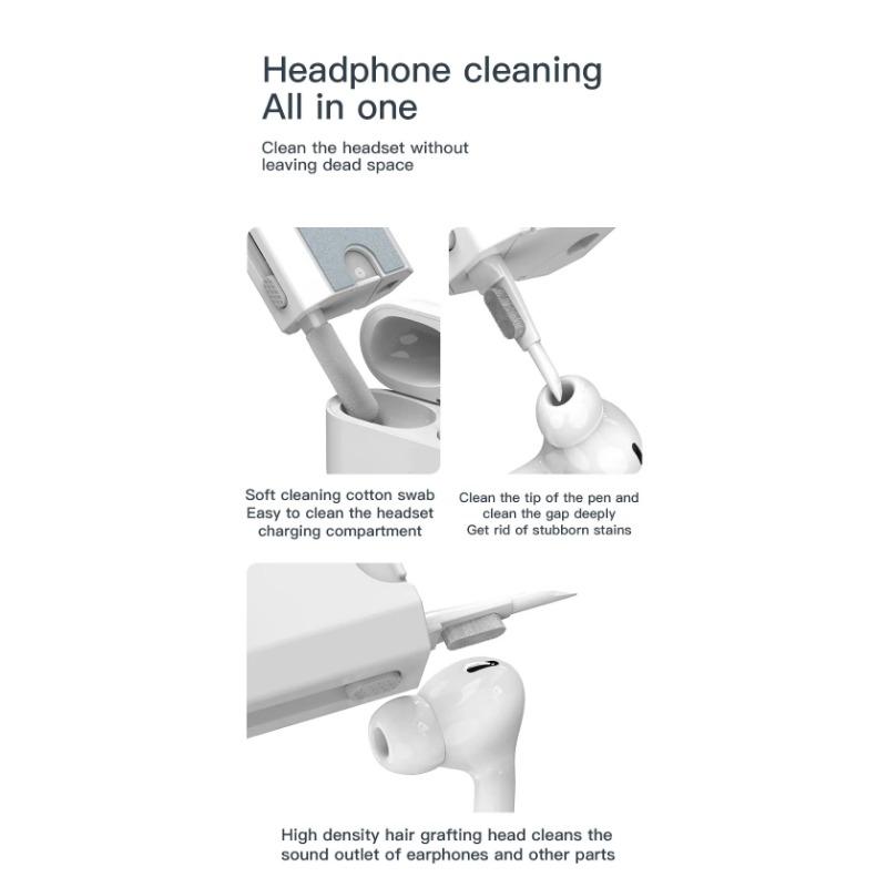 8-in-1-Reinigungsset, Computertastatur-Reinigungsbürsten-Set, Kopfhörer-Reinigungsstift für Airpods Pro, Ohrhörer-Reinigungswerkzeuge, Tastenkappen-Abzieher