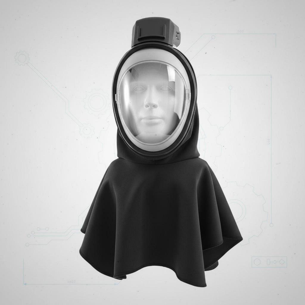 Electric Air Supply Dust Hood Adjustable Wind Speed Full Face Breathing Apparatus