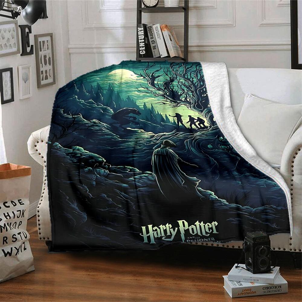 1pc Harry Potter Flannel Throw Blanket - HD Printed Lightweight Soft Warm All-Season Blanket for Sofa, Bed, Travel, Camping 102