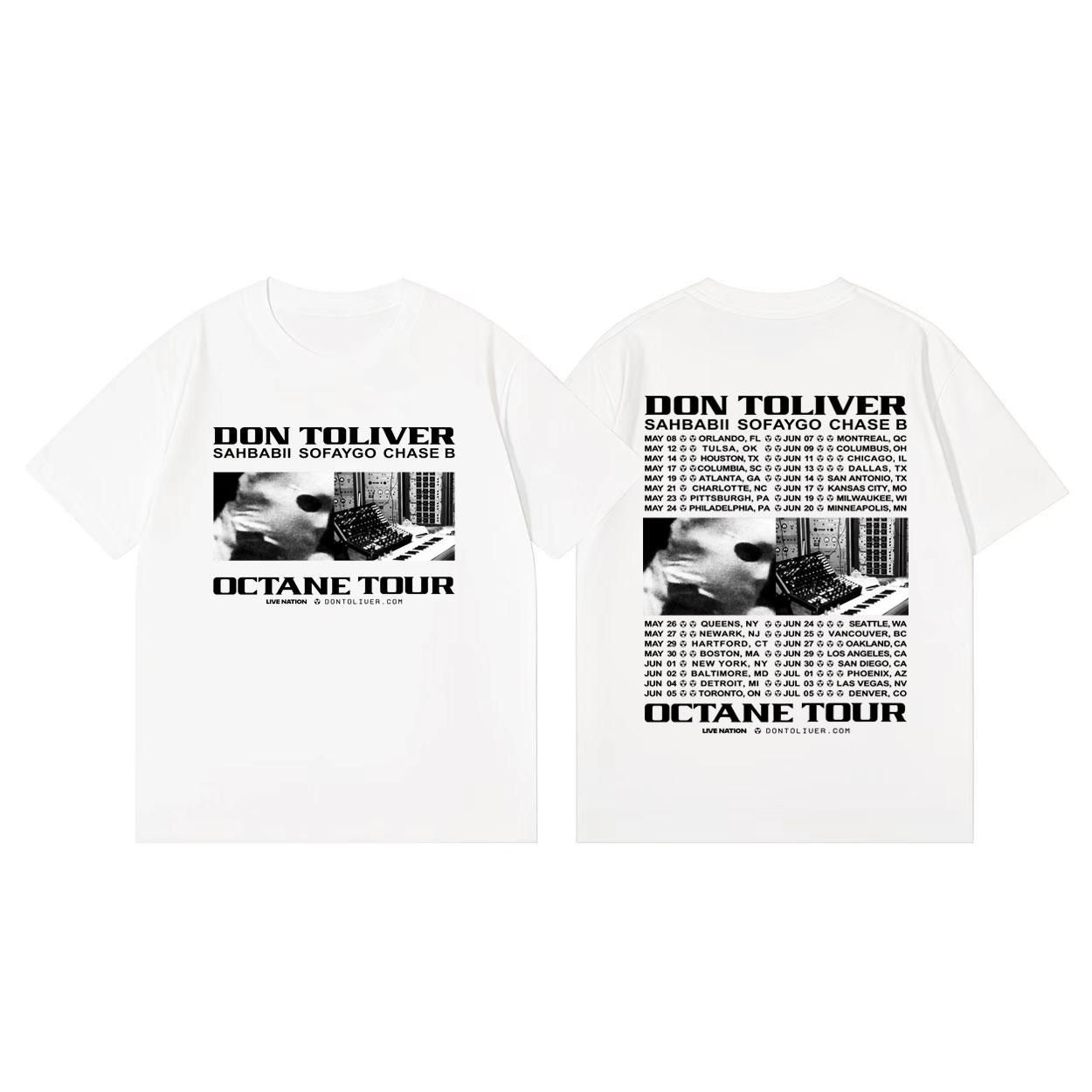 Rapper Don Toliver Octane Tour 2026 T-Shirt Herren Damen Kleidung Harajuku Hip Hop T-Shirts Mode Vintage Kurzarm T-Shirts M