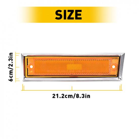 For 1981-91 Chevy GMC Amber Front C/K Bumper Side Marker Light Fender Lamp Shell