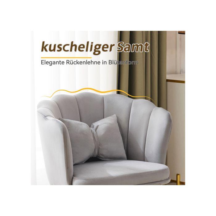 Lot De 6 Chaises De Salon Modernes En Velours Chaises De Salle De Bain, Chaises Rembourrées Avec Dossier En Forme De Pétale