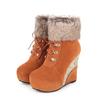 Fashion Wedge Shoes Women Suede Snow Boots Warm Plush Booties Slip-on Zipper Woman Winter Ankle Boot Women's Shoes Ladies Platform Boots