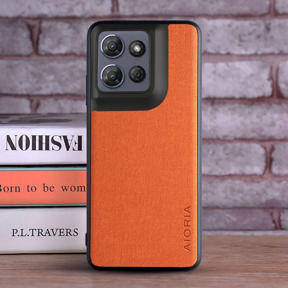 

Чехол для Moto G Power 2025 Leather Master Текстурированная кожа Модный чехол для телефона для moto G Power 2025 G15 Power G05 E15 Чехол for Moto G Power2025 оранжевый