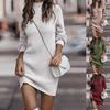 Fashionable Long Sleeve Polo/Turtle Neck Sweater Women's Dress Autumn/Winter Pure Color