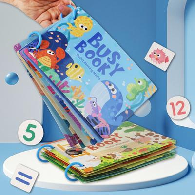 Busy Book for Toddlers 1-6 Learning Through Games Sticker Book Educational Toy for Kids Preschool Activity Book Sensory Toy