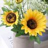 Sunflower Simulation Plastic Flower Pot Home Living Room Dining Table Fake Flower Small Bonsai Ornament Artificial Plastic Flower Art