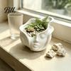 Durable Planter Pot Abstract Human Face Pot, 3D Printed Head Shape Decor Flowerpot, Succulents Plants Container for Home Office Balcony Flowerpot