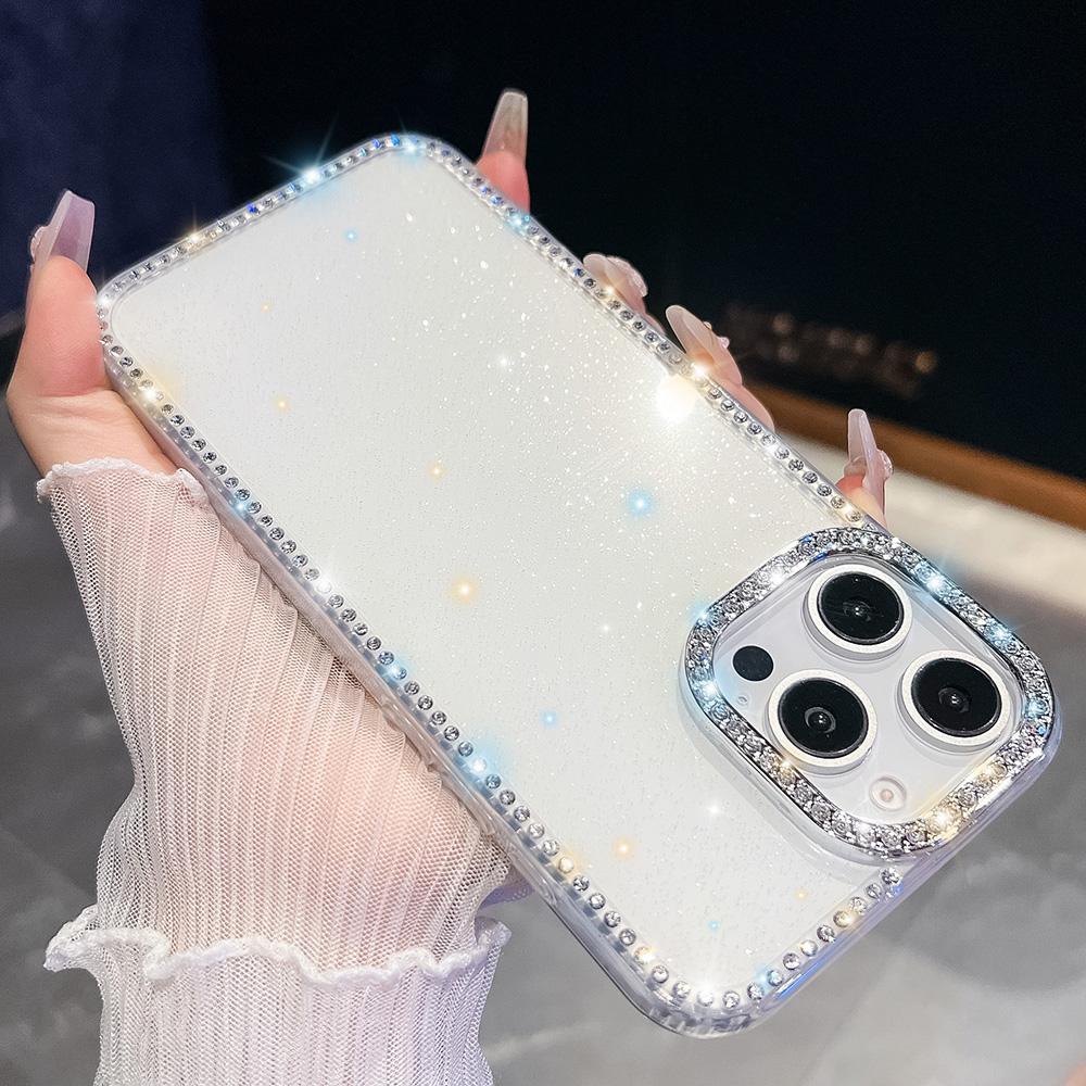 Bling Glitter Transparante Telefoonhoesje Voor Samsung S25 Ultra S24 FE Case A56 5g A16 A55 A17 A26 A07 A36 S23 Ultra Schokbestendige Zachte Cover