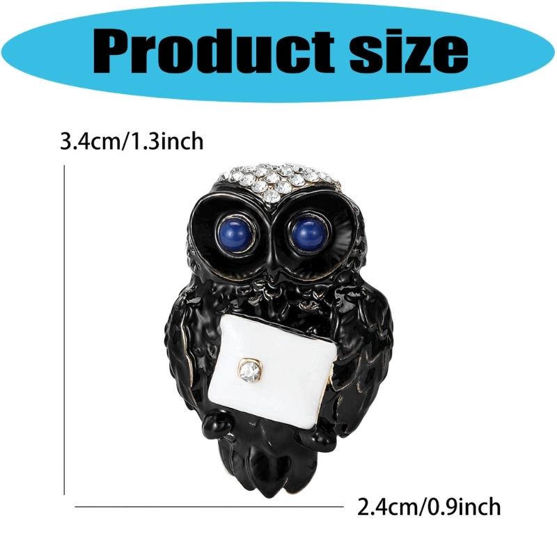 Stylish Owl Shaped Brooch Zinc Alloy Badge Pin Lightweight Comfortable Wear Chest Jewelry Accessory For Daily Wear
