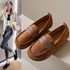 Woman's Spring Autumn Leather Casual Shoes Soft Bottom Non Slip Breathable Cover Foot Shallow Mom's Shoes Work Shoe Loafers Shoe