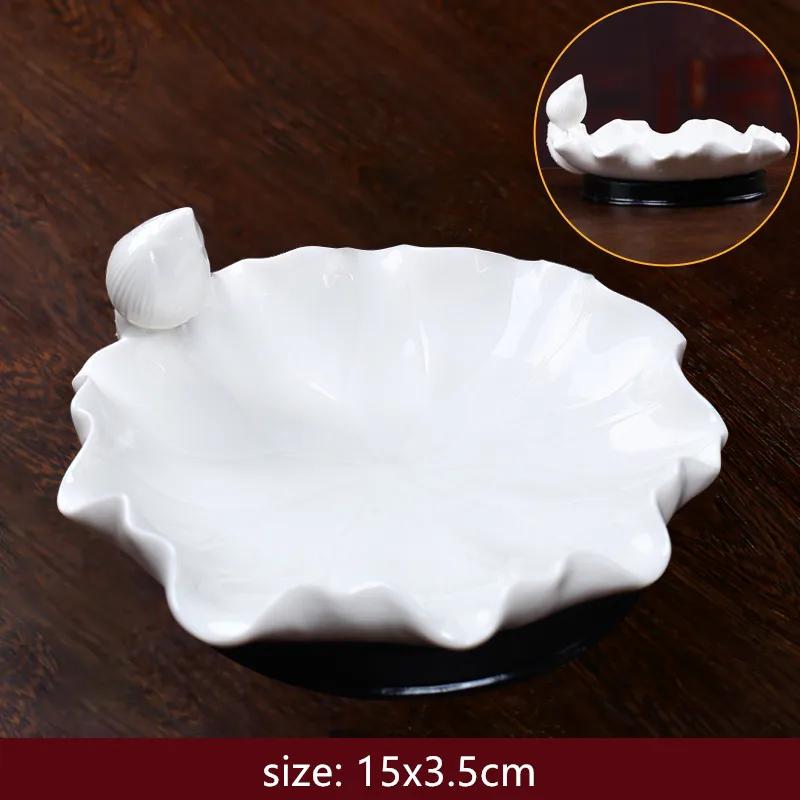 Buddha Hall Ceramics Lotus Leaf The Fruit Plate Ornaments Living Room Coffee Table Snack Plate Bogu Frame Home Decor Supplies