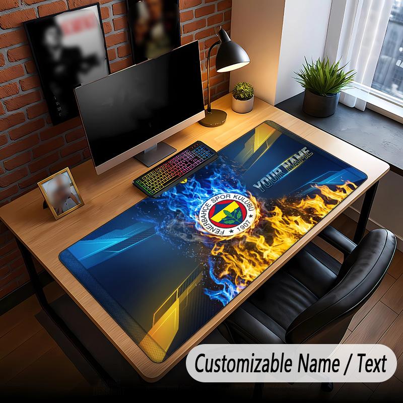 Large Mouse Pad Fenerbahçe FC Print Custom Name Text Desk Mat for Office Gaming