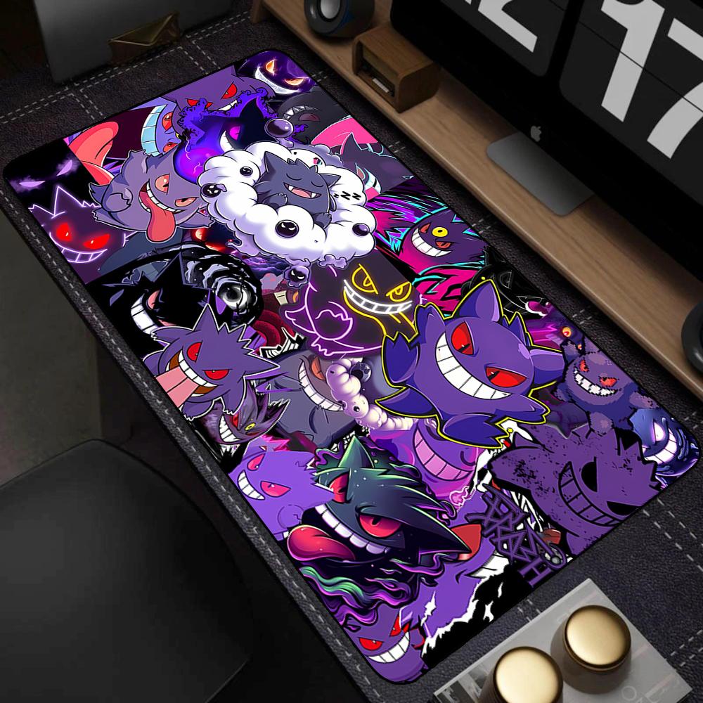 Colorful Gaming Keyboard Rug Laptop Japan Cool Anime Mouse Pad XXL Black Ppokemon Desk Mat PC Ggengar Gamer Cabinet Mousepad 40x80x0.2cm