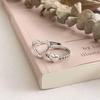Yinruitai s925 Argent Sterling Cœur Creux Empilables Tendance Coréenne Bagues de Couple pour Femmes