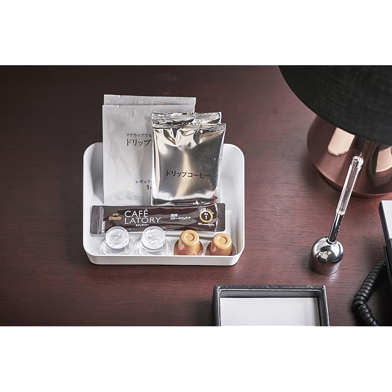 YAMAZAKI home 4219 Tower Amenity Tray Wide S White, Medium Medium белый