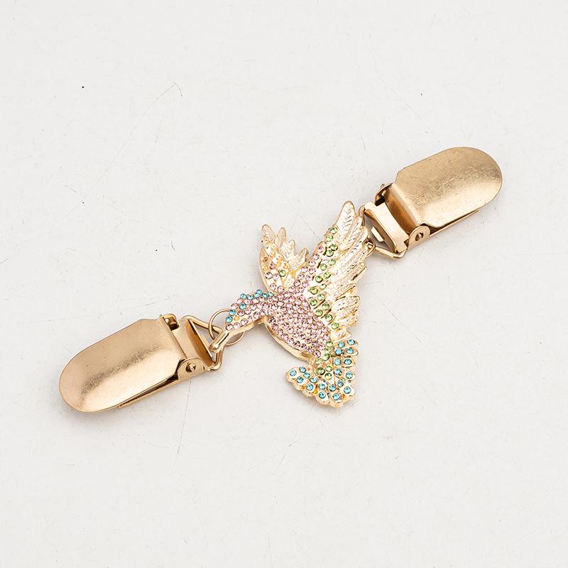 Retro spona na šál: Evropsko-americká brož na svetr a šátek s diamantovým akcentem - Slitinový doplněk proti odhalení