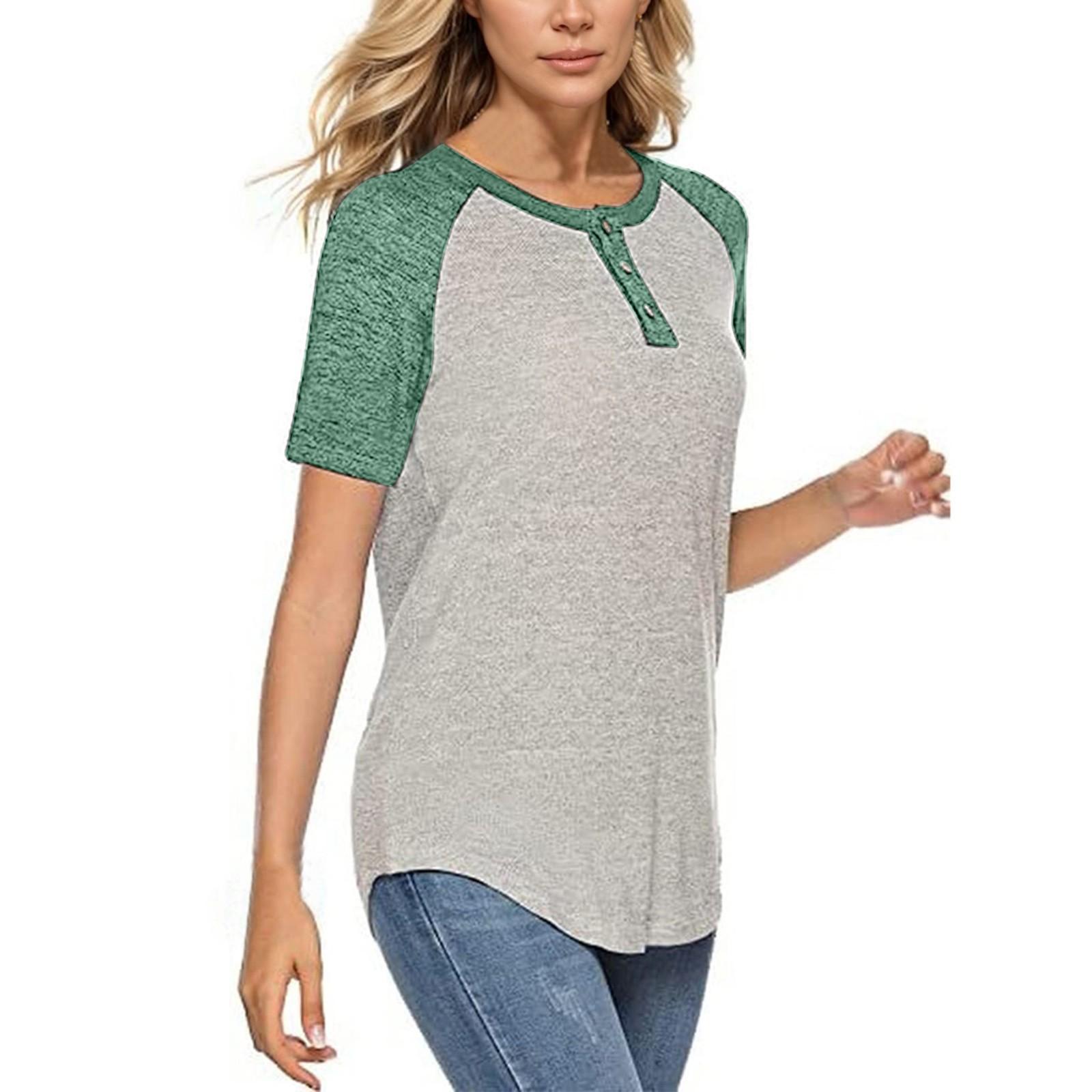 

Футболки для женщин, плиссированные, с V-образным вырезом, нарядные, повседневные блузки с принтом, короткие рукава, летние топы, свободный крой XL зелёный