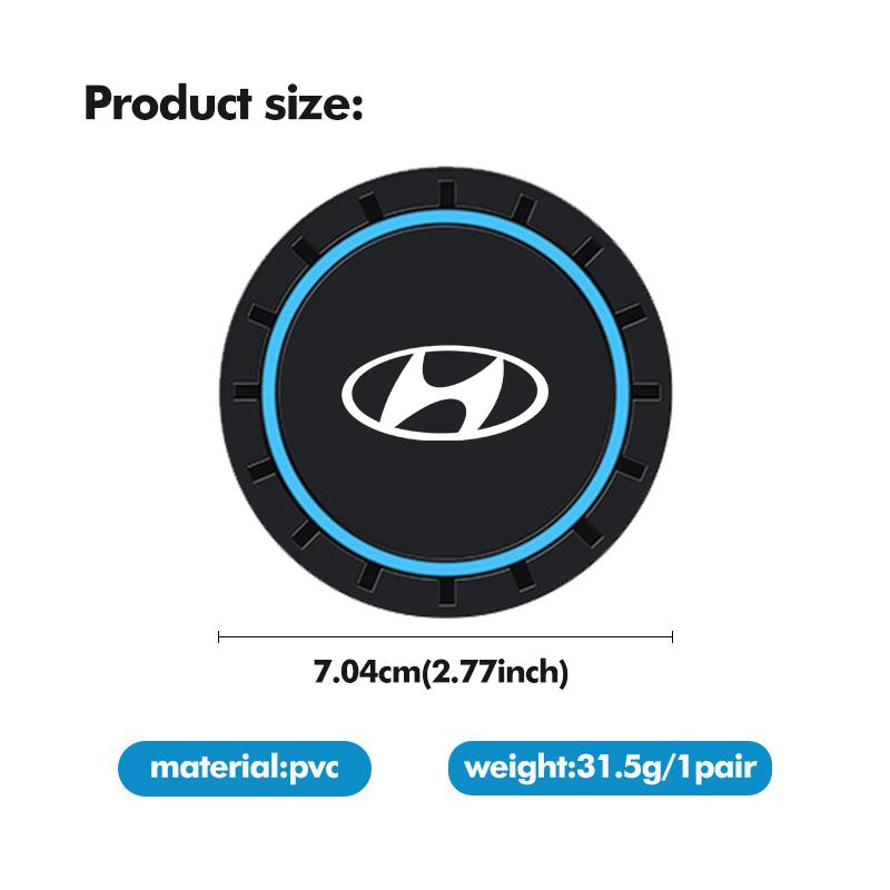 2pcs Car Coaster Water Cup Bottle Mat Silicone Non Slip Pad For Hyundai Azera GDI i10 i20 i30 i40 ix20 ix35 Sonata Santafe XX1