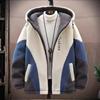 Men's Trendy Cotton Fleece Hooded Jacket - Lambswool Padded Winter Coat for High School Students