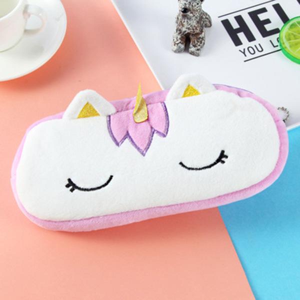 

Плюшевий єдиноріг милий пенал Licorne Kawaii Girls Estuche Para Lpices for Trousse Astuccio Canvas Scolaire School Cartuchera фіолетовий