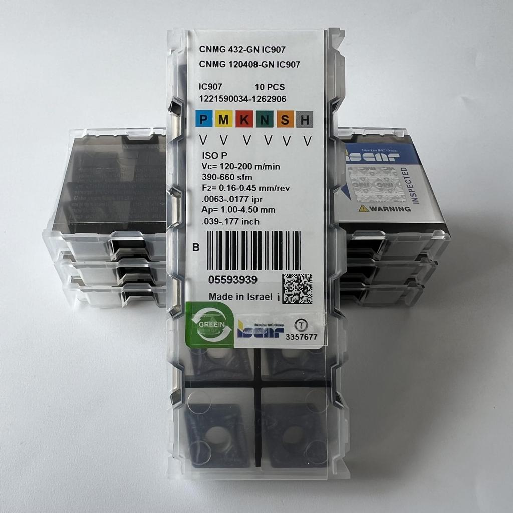 ISCAR / CNMG120408-GN IC907 / Industrial indexable carbide inserts 10 Pcs
