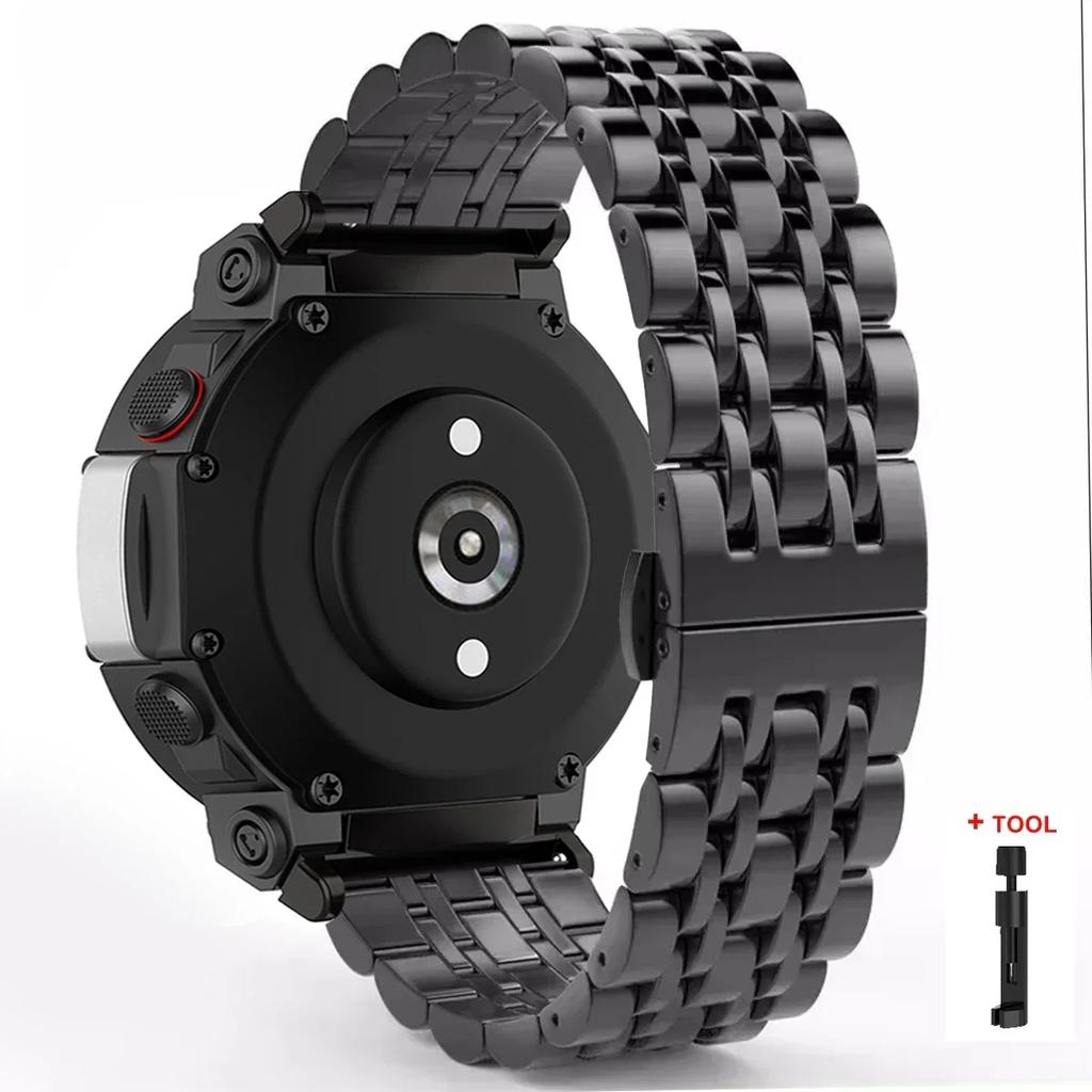 For Amazfit T REX 3 Stainless Steel Watchband For Amazfit T Rex Pro/T-Rex Metal Bracelet Amazfit T-Rex 2 Strap amazfit tex Bands