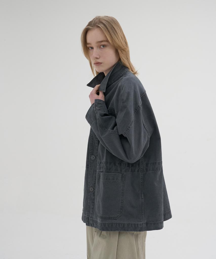 Knouun Faded Chore Jacket (Charcoal)