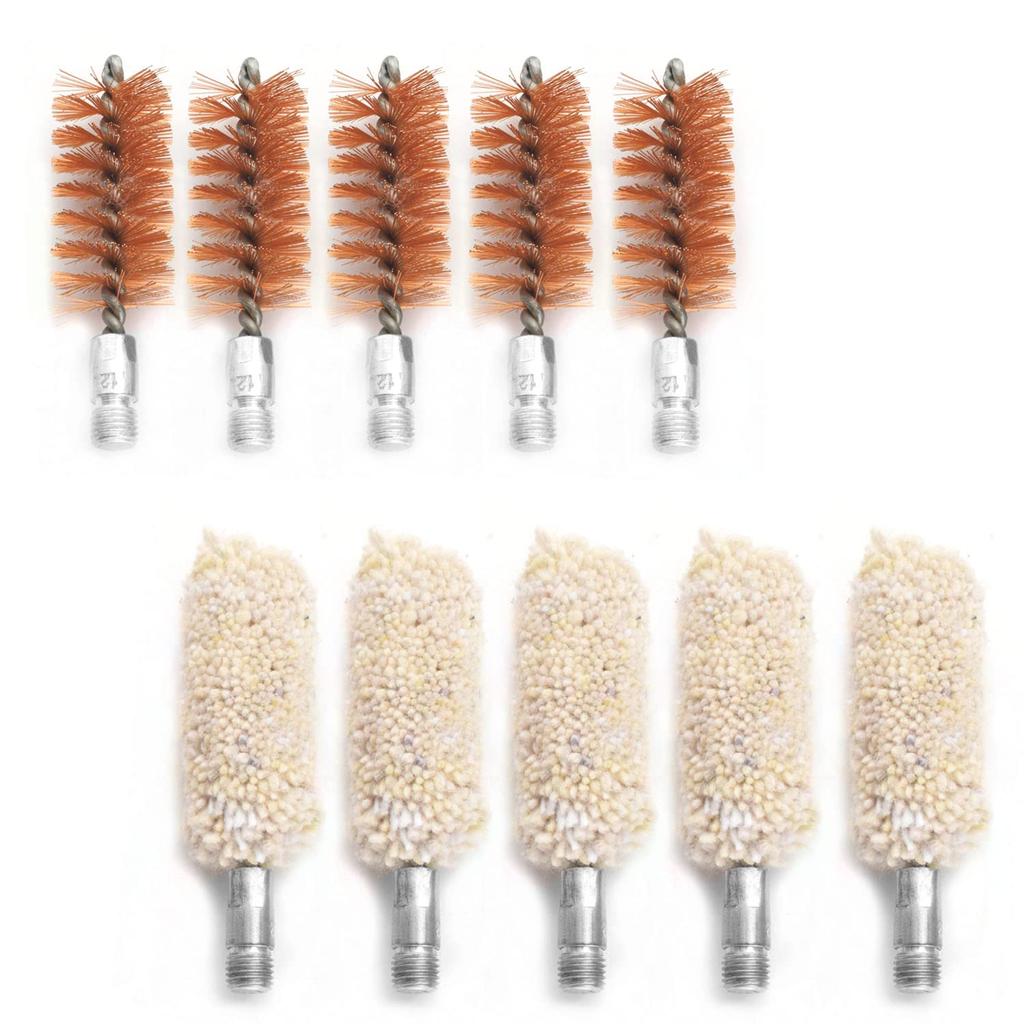Motanar Bore Brush/Swab Kit Shotgun Pistol Bore Brush Cleaning Mop Brush Pack of 10 (12 Gauge)