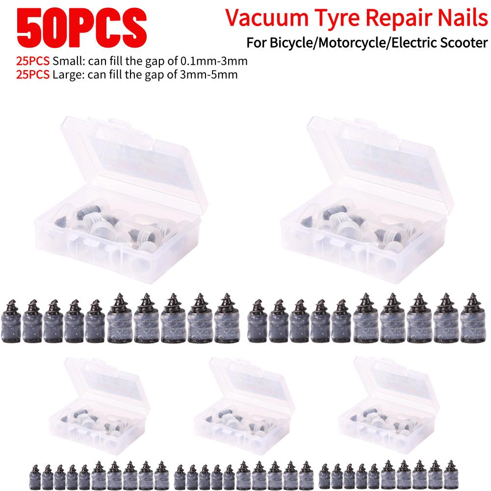 50-10PCS Tire Puncture Repair Nails for Car Motorcycle Scooter Bike Vacuum Tyre Repairing Rubber Metal Nail Set Tire Accessories