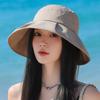 Spring and Summer Fisherman Hat For Women Fashion Soild Color Bucket Hat Casual Bowknot Hat Girls Outdoor Beach Travel Sunshade Wide Cap
